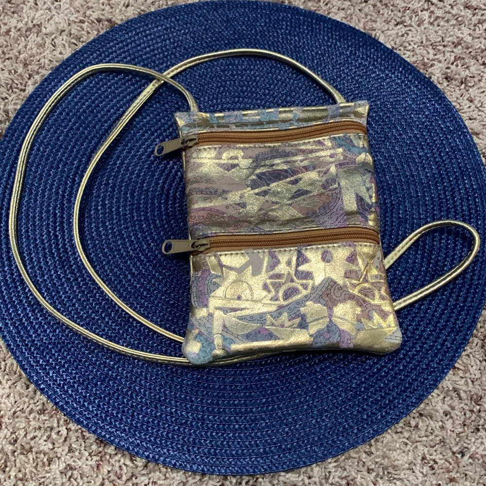 Gold Shimmery Crossbody Wallet & Phone Purse